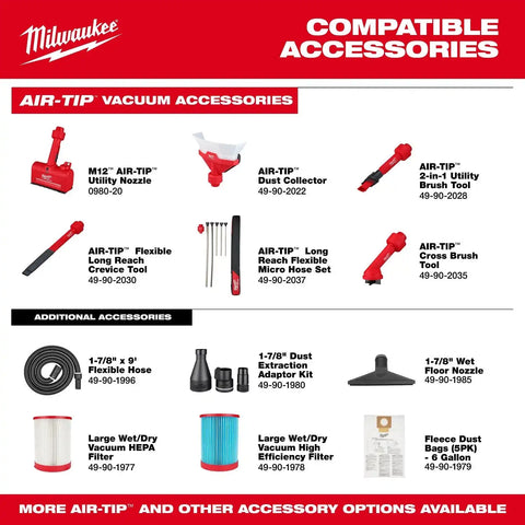 Milwaukee 0914-20 M18 FUEL NEXUS 6 GAL Wet/Dry Vacuum w/ VACLINK