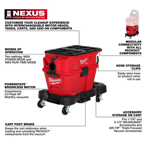 Milwaukee 0915-20 M18 FUEL NEXUS 6 GAL Wet/Dry Vacuum w/ PACKOUT Compatibility