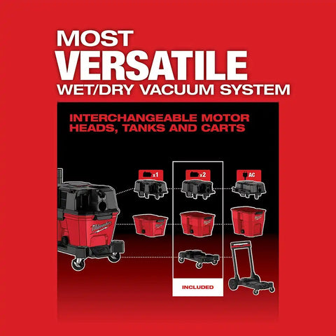 Milwaukee 0920-22HD M18 FUEL 9-Gallon Dual-Battery Wet/Dry Vacuum Kit