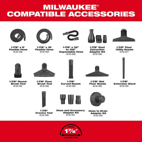 Milwaukee 0920-22HD M18 FUEL 9-Gallon Dual-Battery Wet/Dry Vacuum Kit