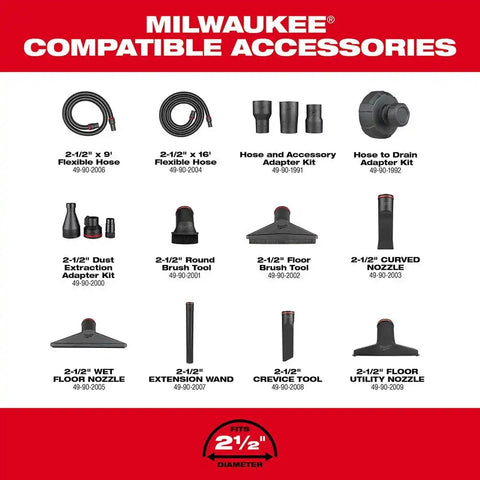 Milwaukee 0930-22HD M18 FUEL 12-Gallon Dual-Battery Wet/Dry Vacuum Kit