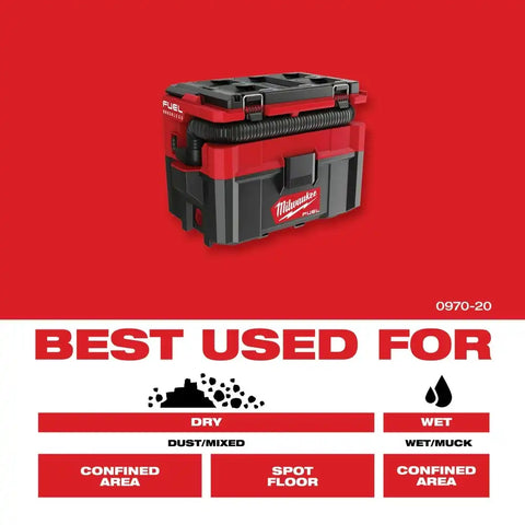 Milwaukee  0970-20 M18 FUEL PACKOUT 2.5 Gallon Wet/Dry Vacuum