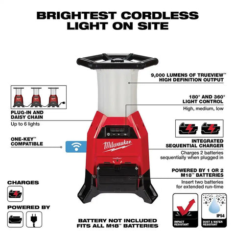 Milwaukee 2150-20 M18 Radius Site Light / Charger with ONE-KEY