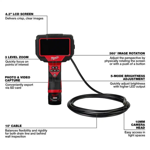Milwaukee 2324-21 M12 M-Spector 360 10' Inspection Camera