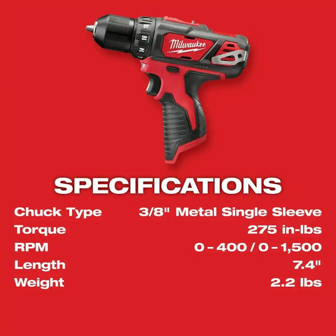 Milwaukee 2407-20 M12 3/8” Drill/Driver (Bare)