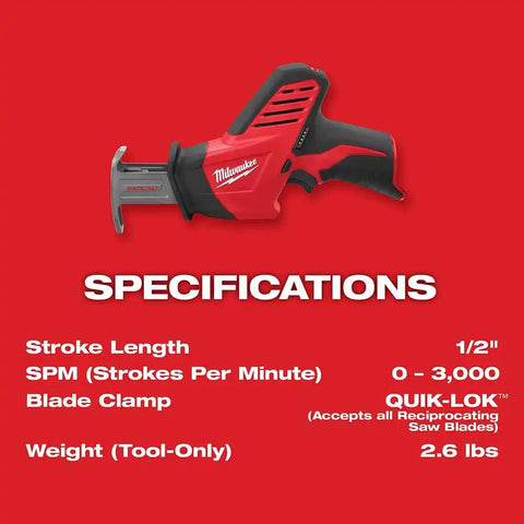 Milwaukee 2420-20 M12 12-Volt Hackzall Saw (Tool Only, No Battery)