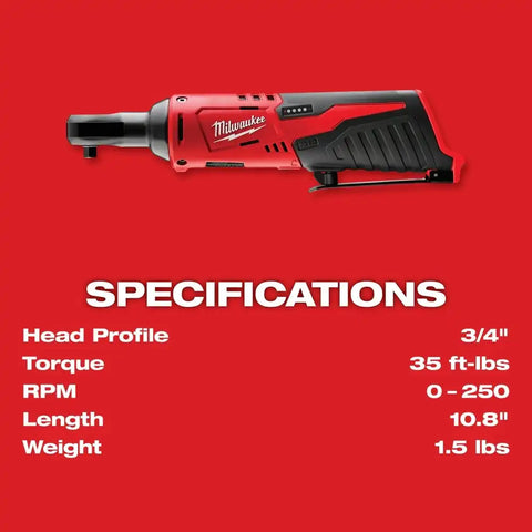 Milwaukee 2456-20 M12™ Cordless 1/4" Ratchet
