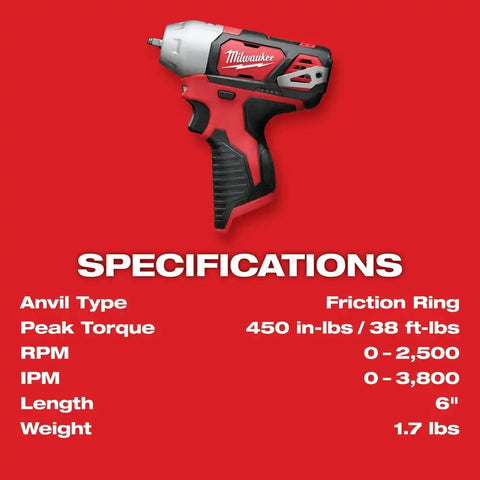 Milwaukee 2461-20 M12 1/4" Impact Wrench Bare