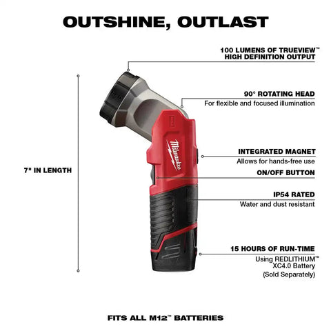 Milwaukee 2482-22 M12 Screwdriver and LED Worklight Kit with Bit Set