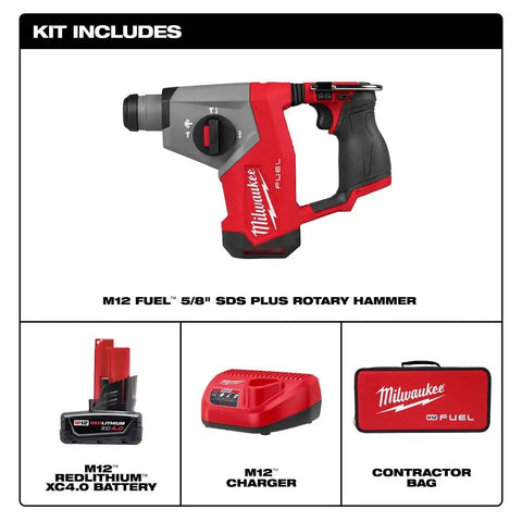 Milwaukee 2508-21XC M12 FUEL 5/8" SDS Plus Rotary Hammer Kit