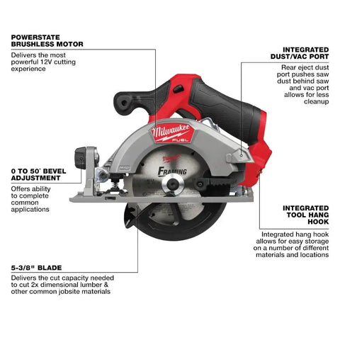 Milwaukee 2521-21HO M12 FUEL 5-3/8" Circular Saw Kit