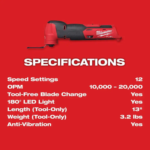 Milwaukee 2526-20 M12 FUEL™ Oscillating Multi-Tool