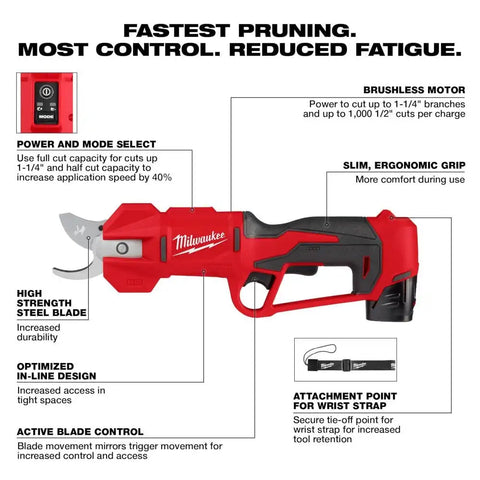 Milwaukee 2534-21 M12 Brushless Pruning Shears Kit