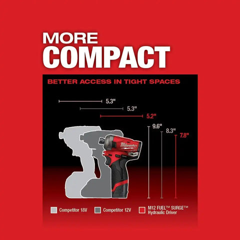 Milwaukee 2551-80 M12 FUEL SURGE 1/4" Hex Hydraulic Driver Bare Tool (Reconditioned)