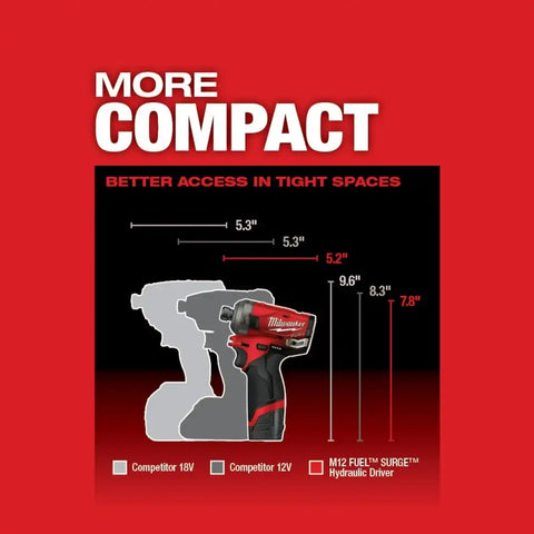 Milwaukee 2551-80 M12 FUEL SURGE 1/4" Hex Hydraulic Driver Bare Tool (Reconditioned)