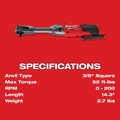Milwaukee 2560-21 M12 FUEL 3/8" Extended Reach Ratchet 1 Battery Kit