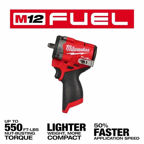 Milwaukee 2562-20 M12 FUEL Stubby 3/8" Impact Wrench