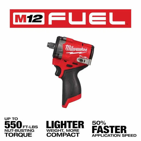 Milwaukee 2563-20 M12 FUEL Stubby 1/2" Impact Wrench