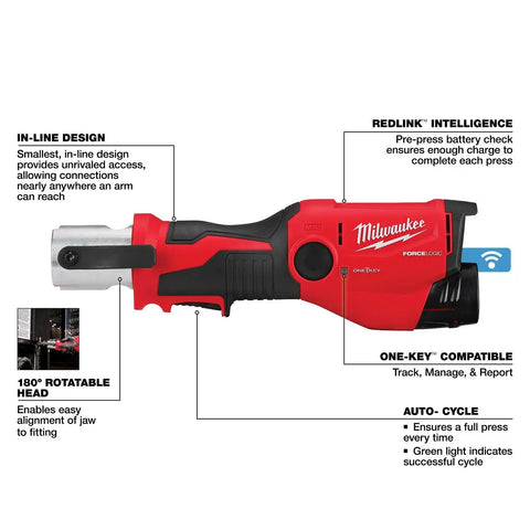 Milwaukee 2573-20 M12 FORCE LOGIC Press Tool Kit with ONE-KEY (Bare Tool)