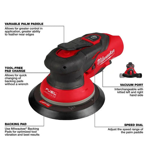Milwaukee 2584-20 M12 FUEL 6" Random Orbital Sander (3/32")