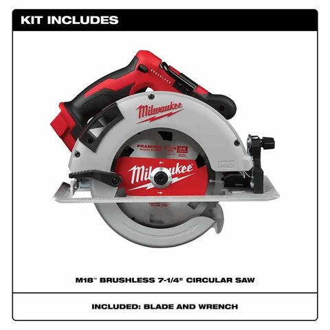 Milwaukee 2631-80 M18 Brushless 7-1/4" Circular Saw Bare Tool (Reconditioned)