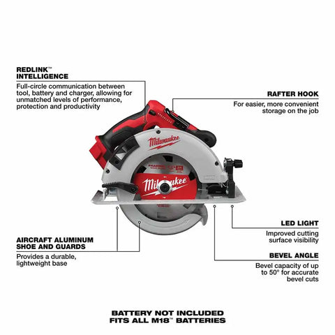 Milwaukee 2631-80 M18 Brushless 7-1/4" Circular Saw Bare Tool (Reconditioned)