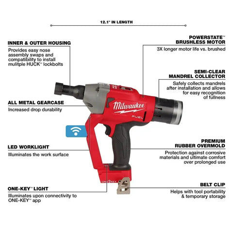 Milwaukee 2661-20 M18 FUEL 1/4" Lockbolt Tool w/ ONE-KEY