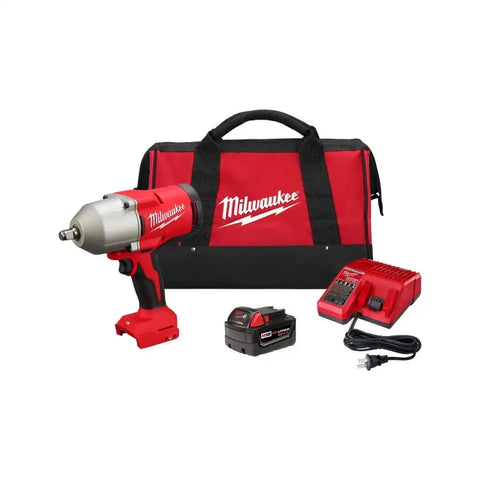 Milwaukee 2666-21B M18 18V Lithium-Ion Brushless Cordless 1/2 in. Impact Wrench with Friction Ring Kit