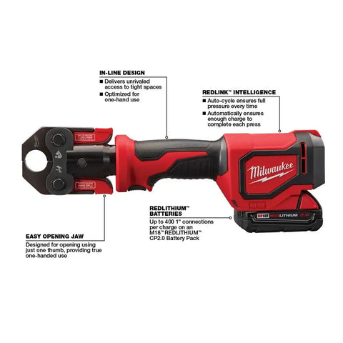 Milwaukee 2674-82C M18 Short Throw Press Tool Kit with PEX Crimp Jaws (Reconditioned)