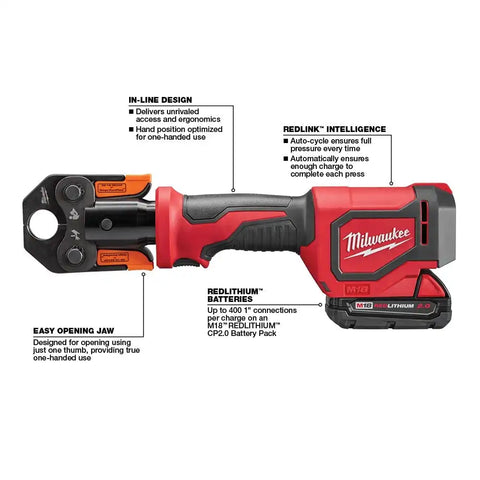 Milwaukee 2674-82P M18 Short Throw Press Tool Kit with Viega PureFlow Jaws (Reconditioned)