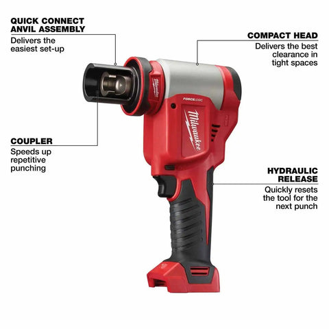 Milwaukee 2676-02 M18 FORCE LOGIC 10 Ton Knockout Tool 1/2" to 2"