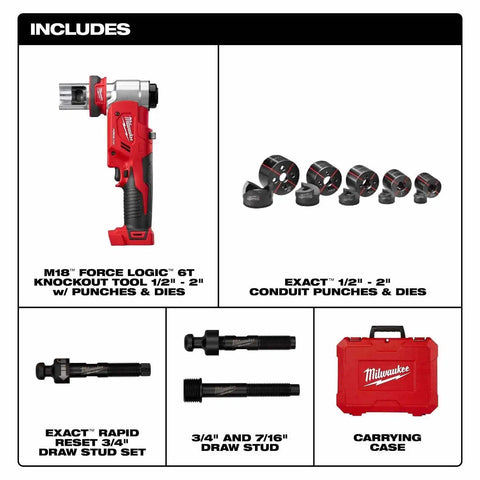 Milwaukee 2677-02 M18 FORCE LOGIC 6T Knockout Tool 1/2" - 2"