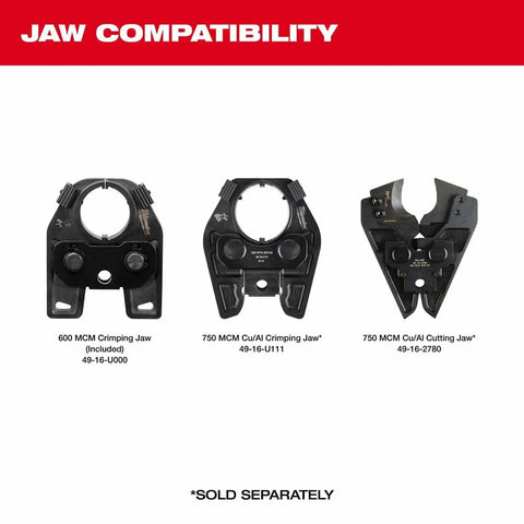 Milwaukee 2679-600CU M18 FORCE LOGIC 600 MCM Crimper with #8 - 600 MCM Cu Dies