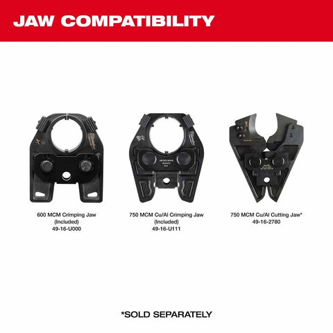 Milwaukee 2679-750CU M18 FORCE LOGIC 600 MCM Cu Crimper w/ 750 MCM Expanded Jaw and Dies