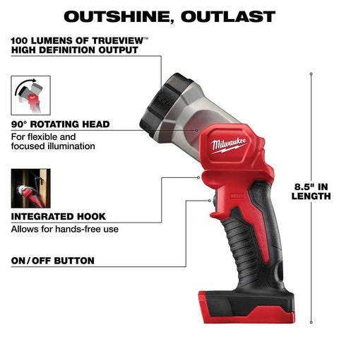 Milwaukee 2695-24 M18 Cordless Combo Compact Hammer Drill/Hackzall/1/4 Hex Impact Driver/Work Light/Charger/2 Battery