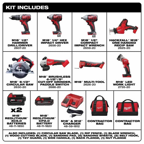 Milwaukee 2696-28 M18 8-Tool Combo Kit