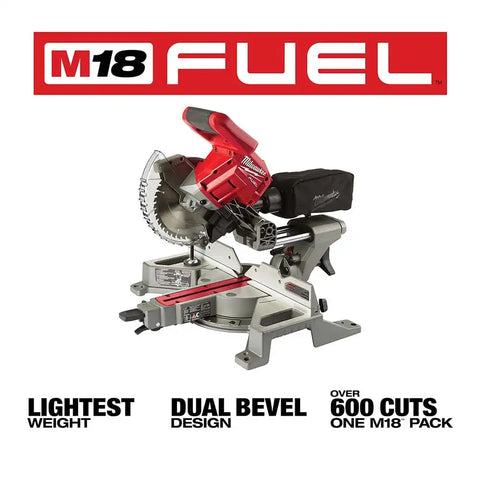 Milwaukee 2733-80 M18 FUEL 7-1/4" Dual Bevel Sliding Compound Miter Saw Bare Tool (Reconditioned)