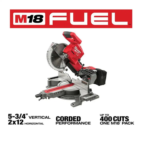 Milwaukee 2734-80 M18 FUEL Dual Bevel Sliding Compound Miter Saw Bare Tool (Reconditioned)