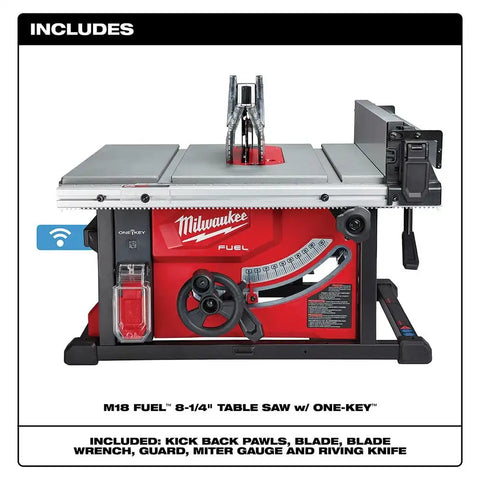 Milwaukee 2736-20 M18 FUEL 8-1/4" Table Saw with One-Key
