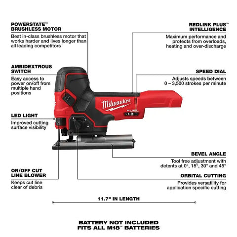 Milwaukee 2737B-20 M18 FUEL Barrel Grip Jig Saw Bare Tool