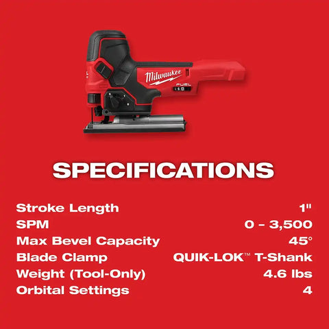 Milwaukee 2737B-20 M18 FUEL Barrel Grip Jig Saw Bare Tool
