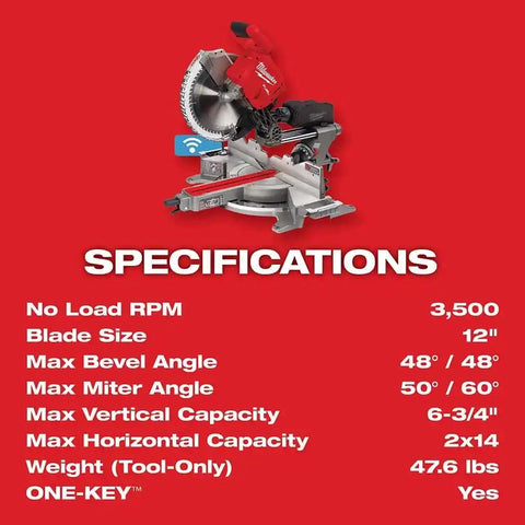 Milwaukee 2739-20 M18 FUEL 12" Dual Bevel Sliding Compound Miter Saw - Bare Tool