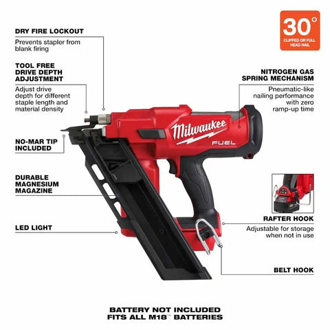 Milwaukee  2745-20 M18 FUEL™ 30 Degree Framing Nailer