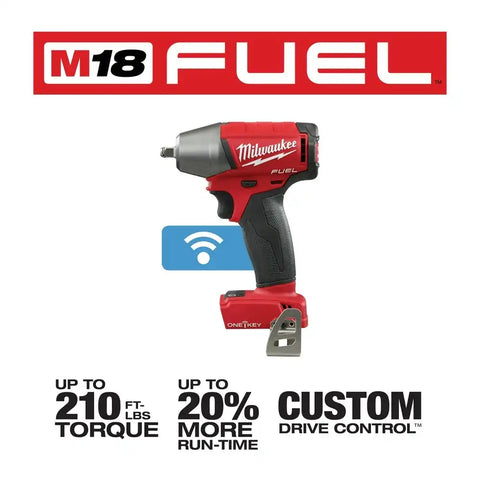 Milwaukee 2758-20 M18 FUEL 3/8" Compact Impact Wrench with Friction Ring with ONE-KEY (Bare)