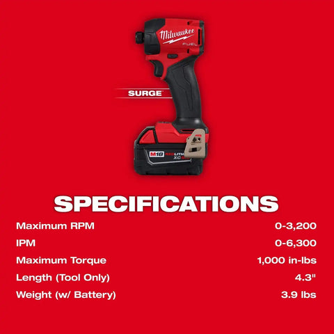 Milwaukee 2761-22 M18 FUEL SURGE 1/4" Hex Hydraulic Driver Kit