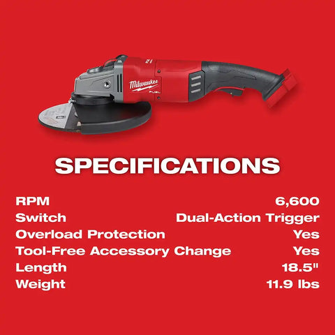 Milwaukee 2785-20 M18 FUEL 7" / 9" Large Angle Grinder