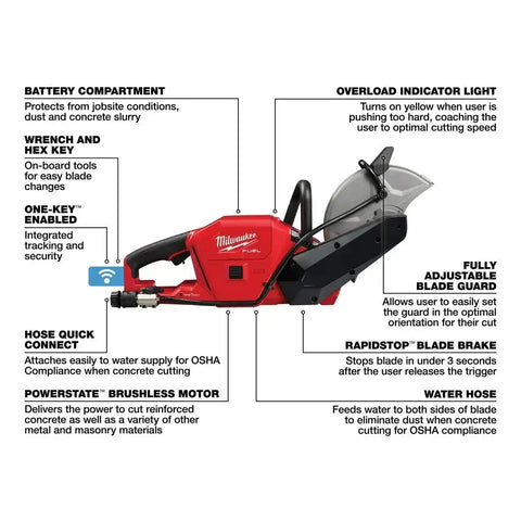 Milwaukee 2786-20 M18 FUEL 9" Cut-Off Saw w/ ONE-KEY Bare Tool