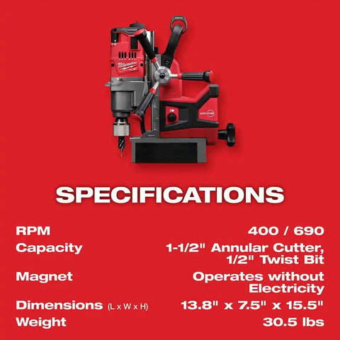 Milwaukee 2788-22HD M18 FUEL 1-1/2" Lineman Magnetic Drill HIGH DEMAND Kit