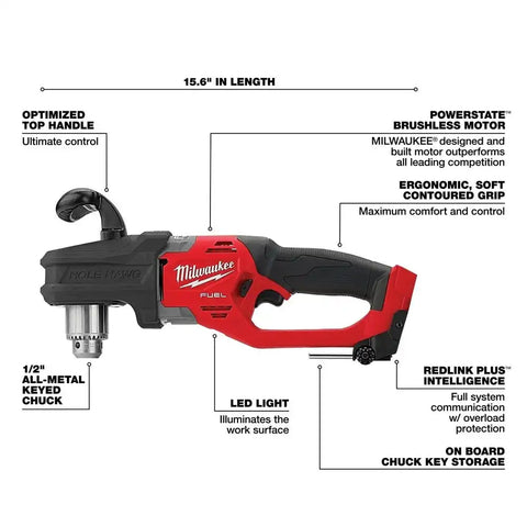 Milwaukee 2807-20 M18 FUEL Hole Hawg 1/2" Right Angle Drill - Bare Tool
