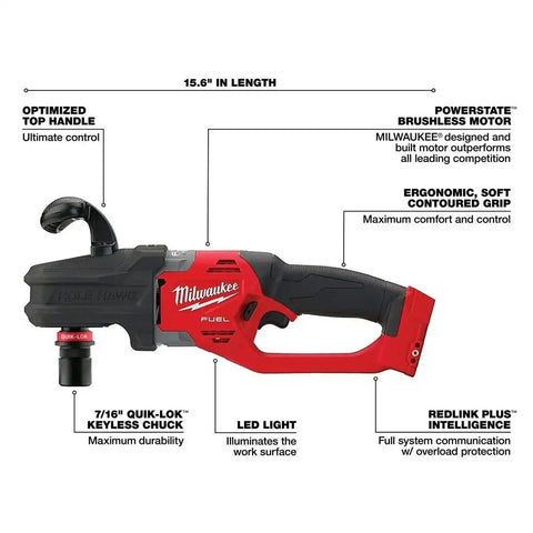 Milwaukee 2808-20 M18 FUEL Hole Hawg Right Angle Drill w/Quik-Lok - Bare Tool